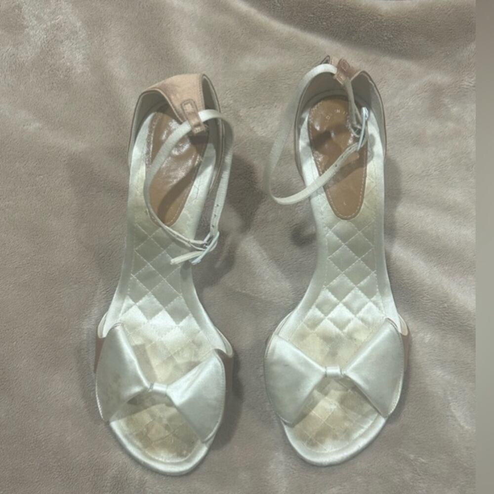 Chanel silk tuxedo heels 39.5